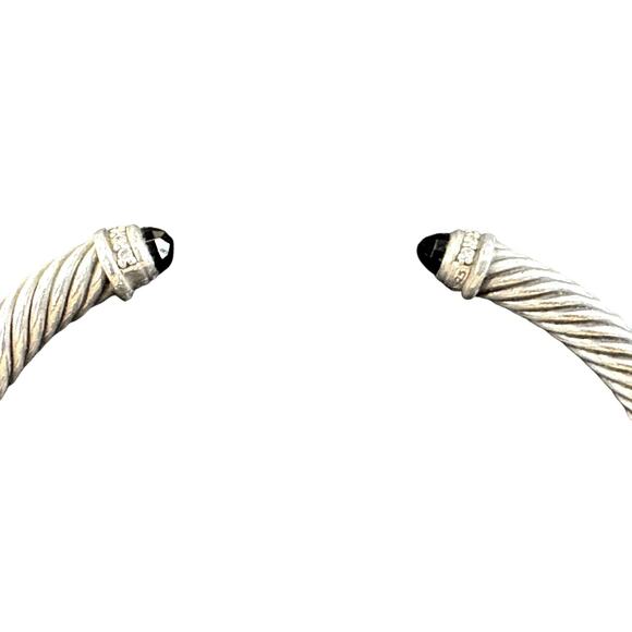 David Yurman Onyx & Diamond Classic Cable Cuff - Picture 4 of 8